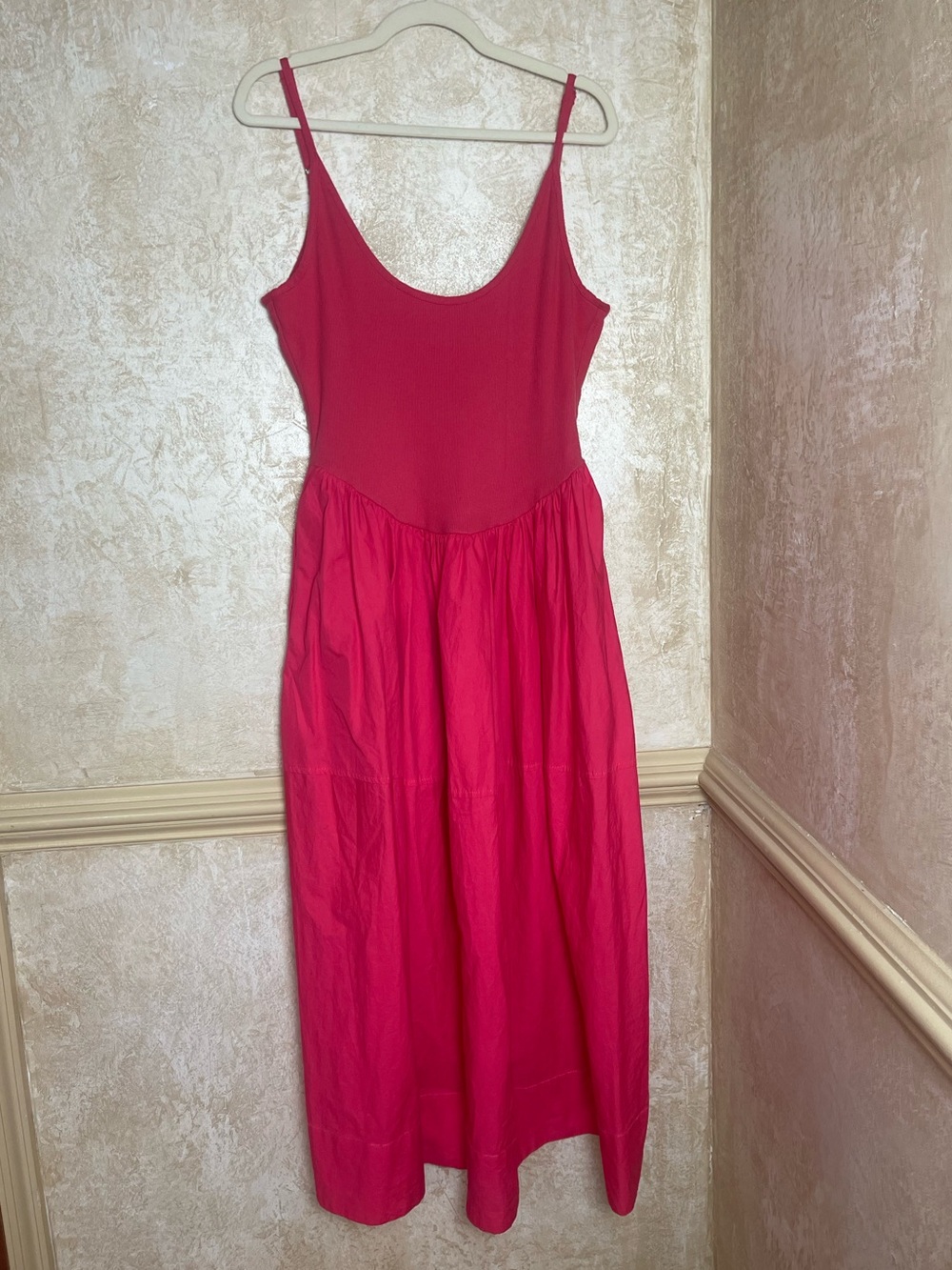 Free People Dylan Midi Dress Cotton Drop Waist Open Back Whimsical Fairy Sz L - Picture 4 of 13